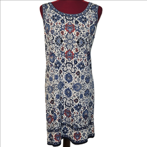 Max Studio Red, White & Blue Sleeveless Dress Size Large